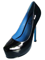 YSL patent leather platform high heel pump black