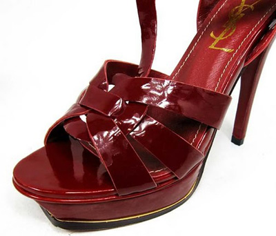 YSL vertiginous patent Tribute high heel sandals red