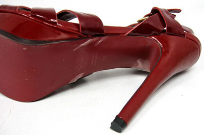YSL vertiginous patent Tribute high heel sandals red