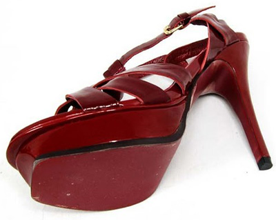 YSL vertiginous patent Tribute high heel sandals red