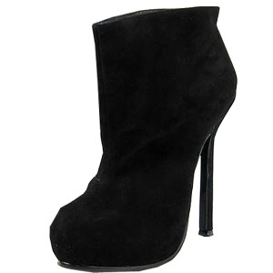 YSL stylish suede high heel boot black
