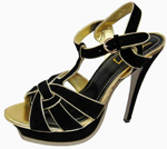 YSL Tribute Platform suede Sandal black