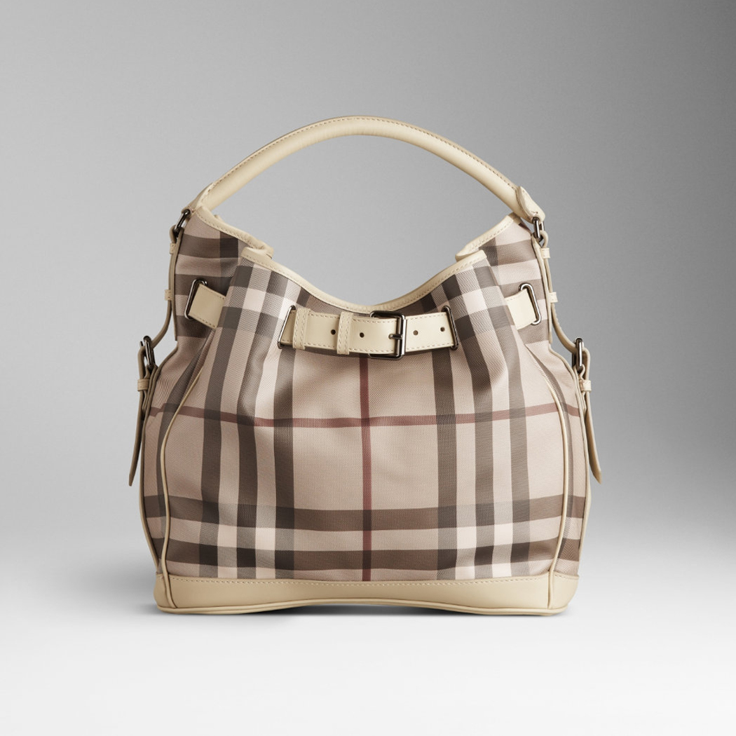 Burberry affumicato Controllare Media Hobo Borsa 10000013859