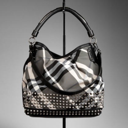 Burberry Studded beat check Hobo Borsa 10000014726