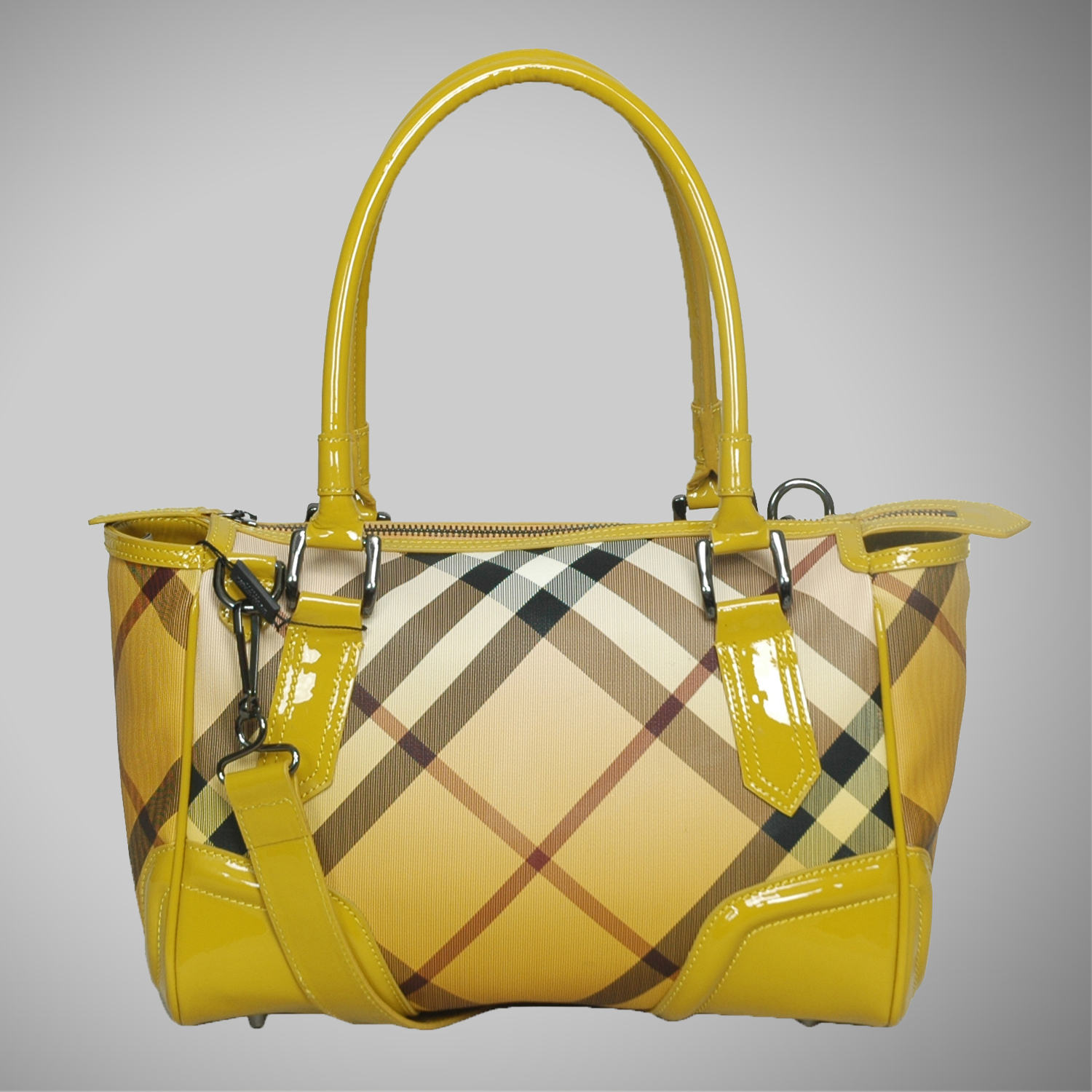 Burberry Canvas check finiture in pelle Tote Borsa 33379035