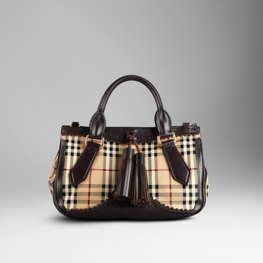 Burberry Haymarket Media Brogue Tote 37869111