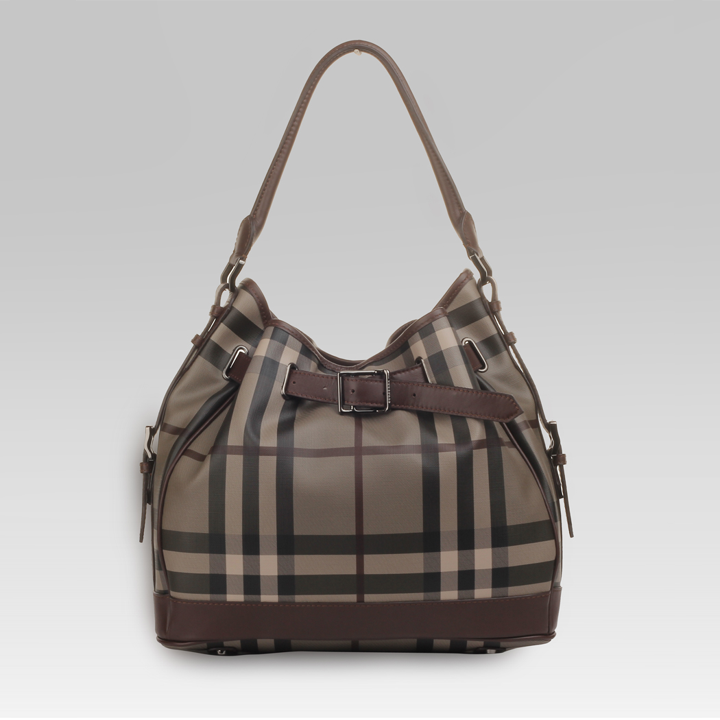 Burberry affumicato Controllare Media Hobo Borsa 37865681