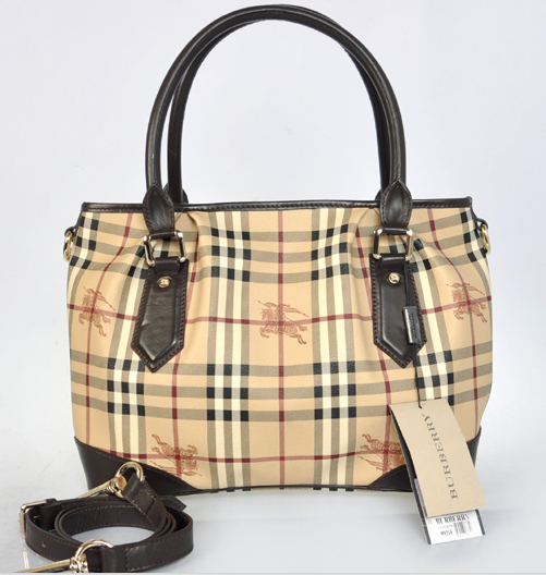 Economici Burberry Borse BURBERRY BRIT Controllato Borse Beige e Marrone