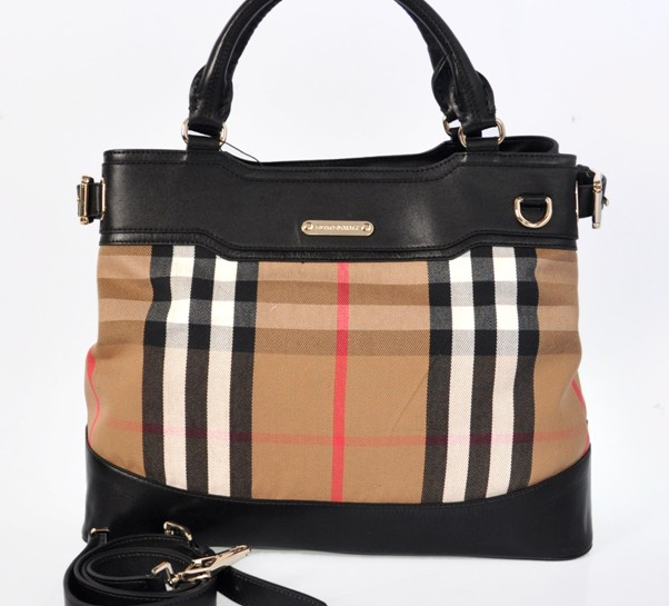 Burberry Medio Haymarket check Bowling Borse Beige Nero