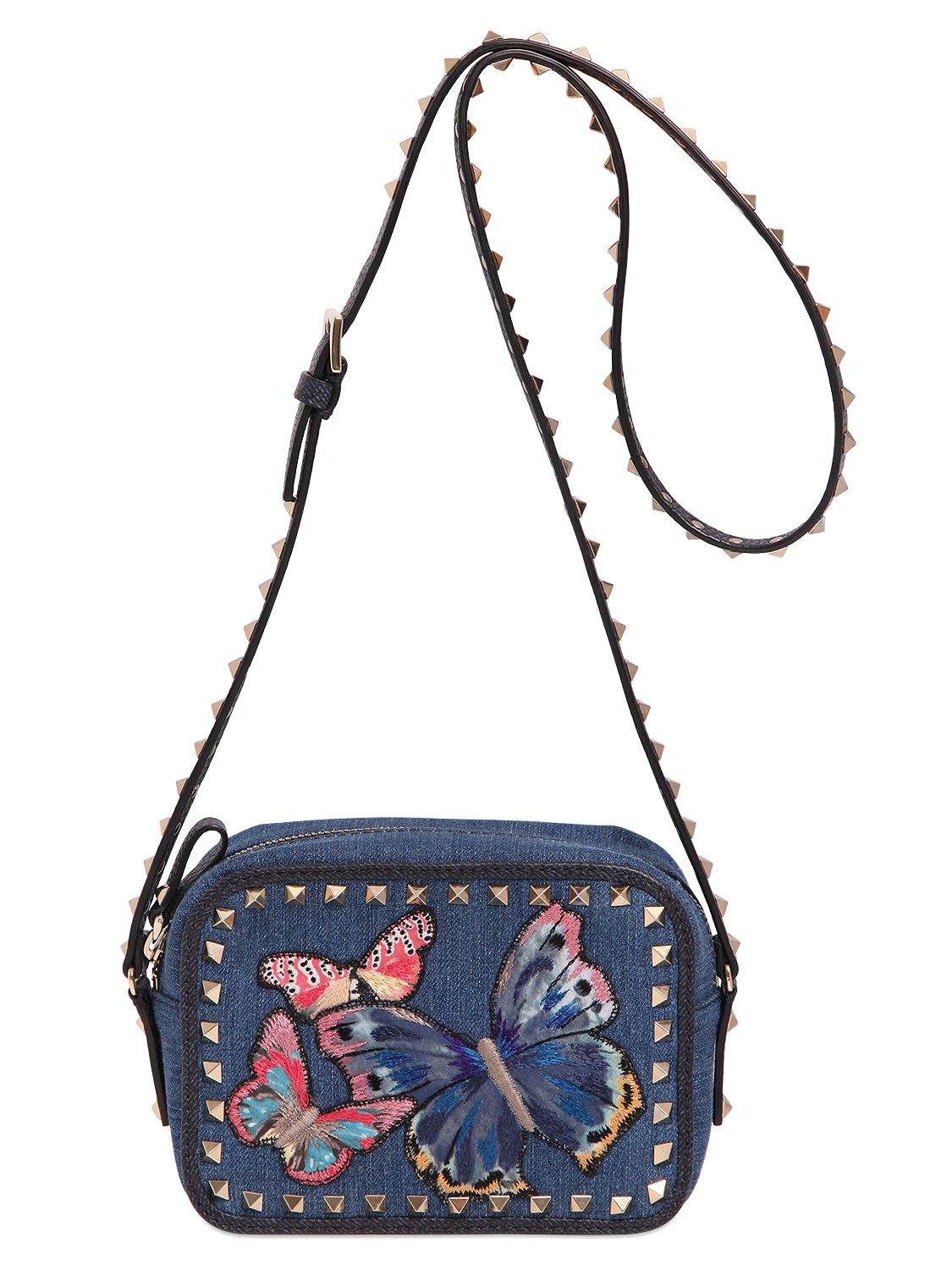 Valentino borsa "butterfly" in denim con ricami denim donna borse,valentino sneaker vendita,valentino espadrillas Vendita,Collezione Inverno 2017