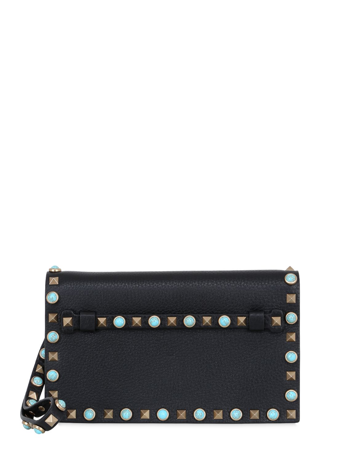 Valentino pochette "rockstud rolling" in pelle nero donna borse,valentino tacchini,espadrillas valentino garavani,outlet online