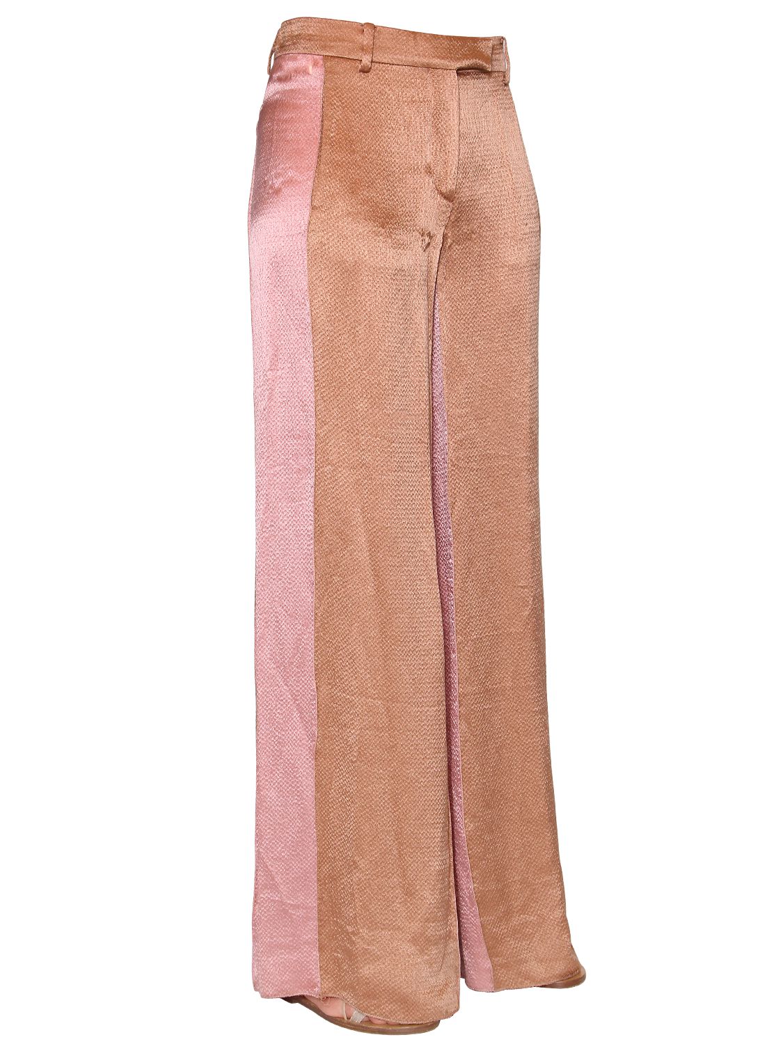 Valentino pantaloni in crepon e raso di seta rosa/beige donna abbigliamento,tubino valentino red,valentino abbigliamento trodica di morrovalle,spedizione gratuita