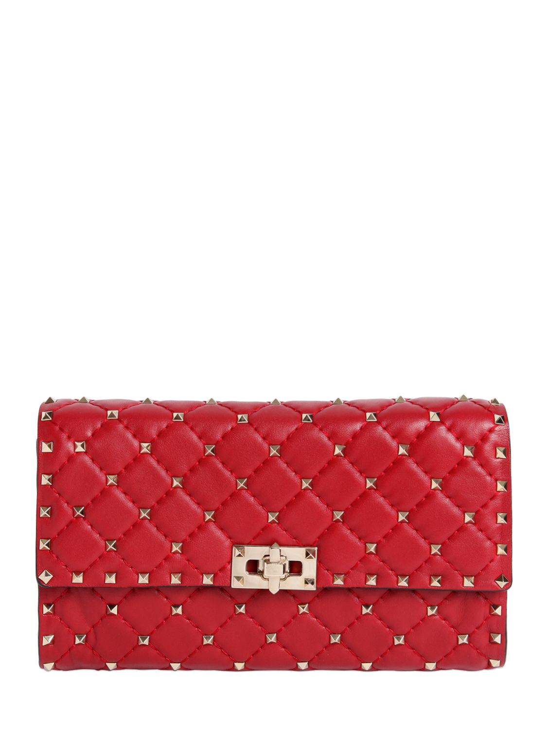 Valentino pochette in pelle trapuntata con borchie rosso valentino donna borse,valentino sneaker vendita,sandali valentino inspired,estivi 2017