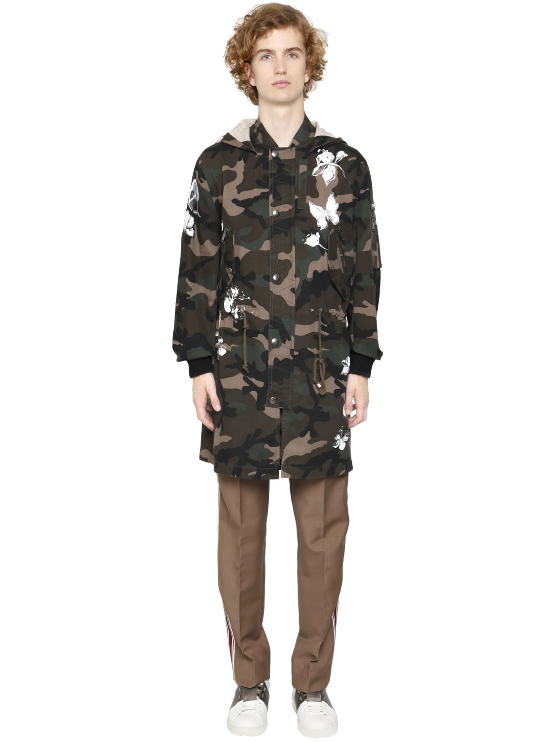 Valentino parka in drill di cotone stampa camouflage camouflage uomo abbigliamento,valentino espadrillas shop online,valentino borse piccole,Collezione