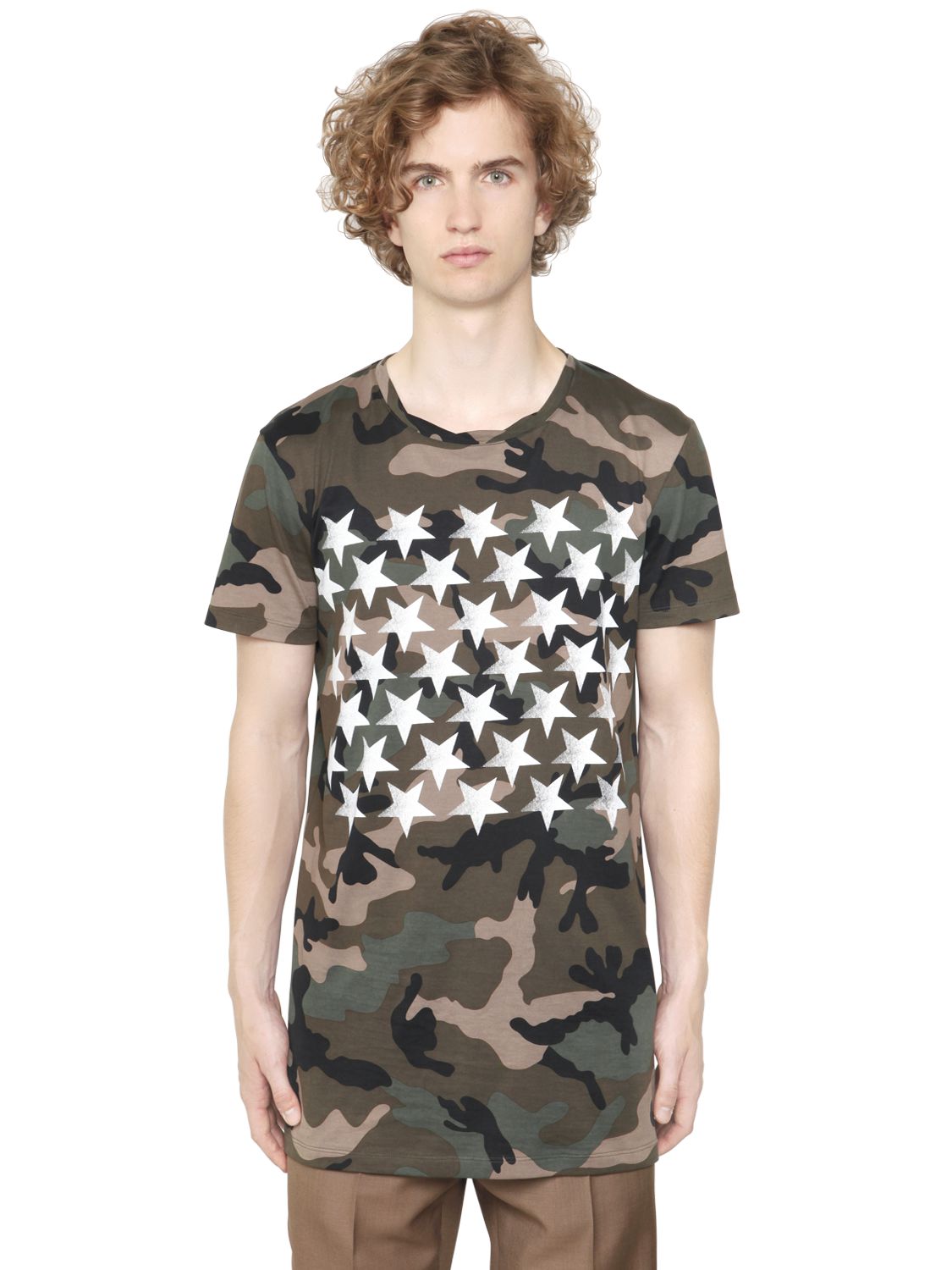 Valentino t-shirt in jersey di cotone stampa "camustars" camouflage uomo abbigliamento,tubino valentino red,valentino espadrillas Vendita,europa