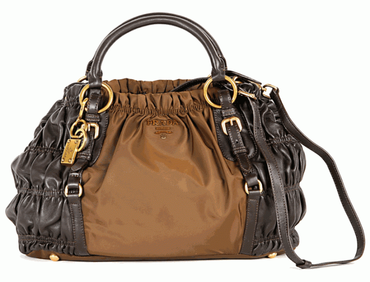 Prada Tessuto/Pelle Gaufre Shoulder Tote in BN1793 Rosolare