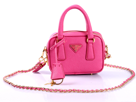 2013 Prada Saffiano Leather Mini Bag BL0705 in Peach