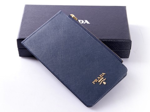 Prada Porta biglietti da visita BR3107 in Royalblue Saffiano Lea