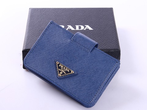 Prada Saffiano supporto di carta 1m1211 in pelle blu