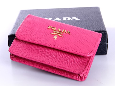 Prada Saffiano del cuoio del supporto Business Card 1M0881 in Pe