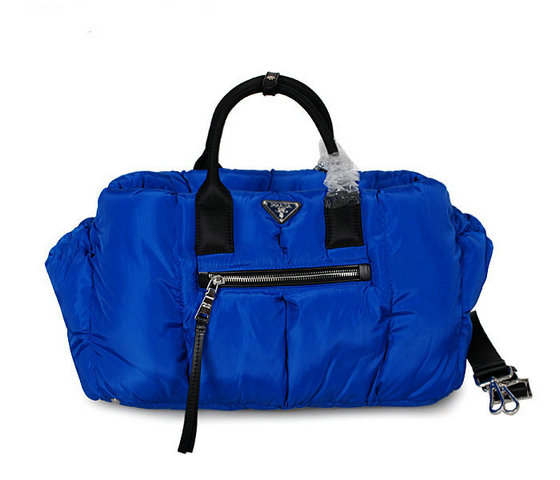 2013 Ultima Prada Bomber Tote Tessuto bn2635 in Blue