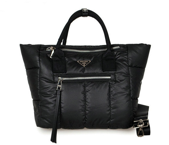 2013 Ultima Prada Bomber Tessuto Tote Bn2636 in Black