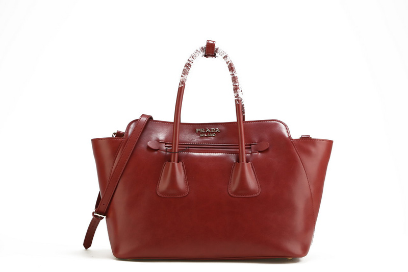 2013 Ultima Prada morbida pelle di vitello Tote BN2611 a Bordeau