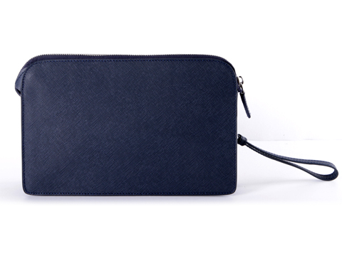 2013 Uomo Prada Saffiano Leather Pouch VR0056 in Blue