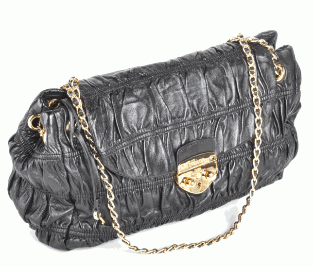 Prada Nappa Gauffre Borsa a tracolla in pelle nera BR4695