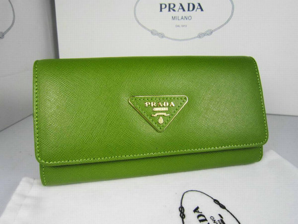 2013 Prada Saffiano Portafoglio 0512 in Green