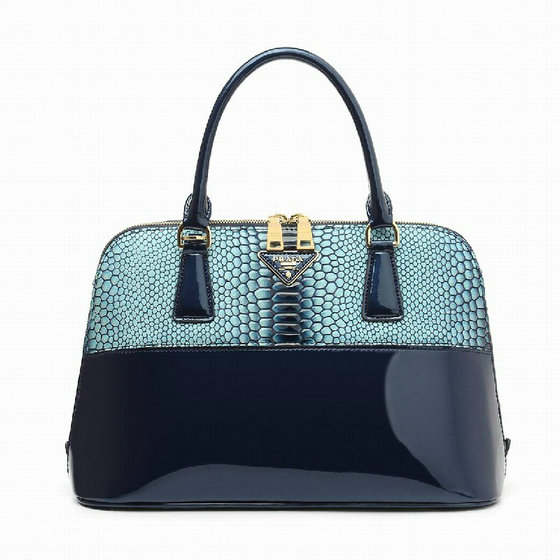 Borsa Prada 2014 Snake Patent Leather BN0890 in Blue