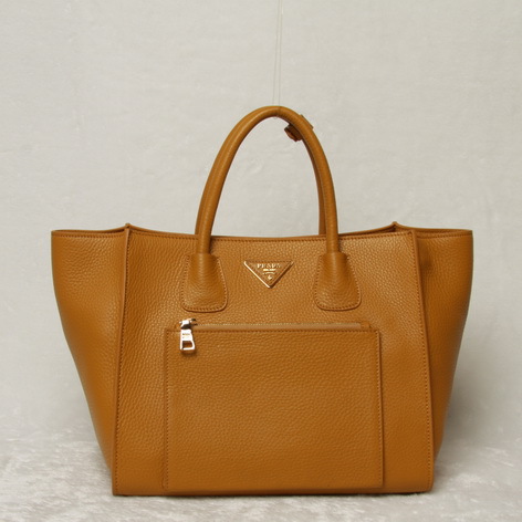 2014 Prada Vitello Daino Tote di cuoio BN2626 in Light Coffee