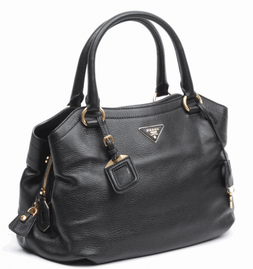 Prada Vitello Daino Tote BR4387 in Nero