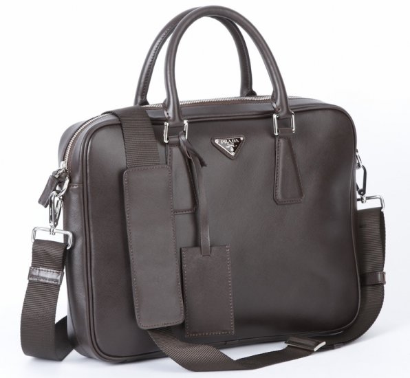 Prada Saffiano Leather Briefcase VA0791 in Rosolare