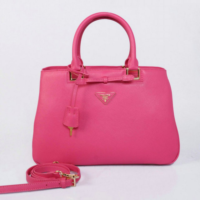 Borse Prada 2013 Saffiano Bow Tote Rose rossa Vitello