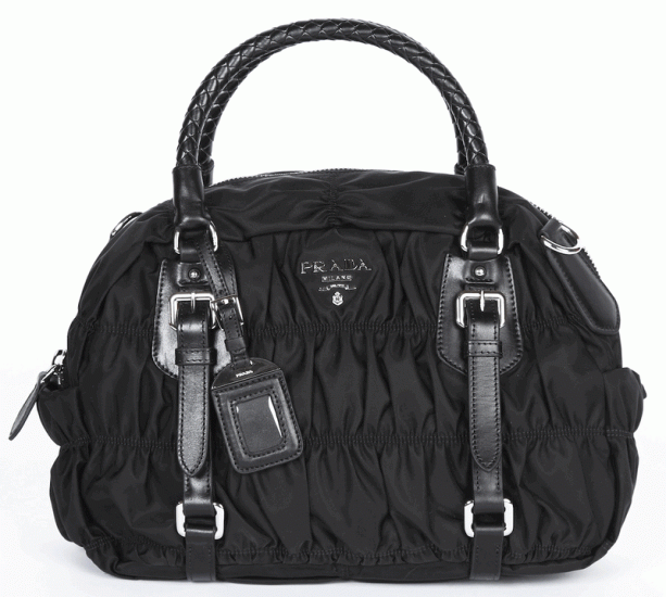 Prada Vela Nylon Tessuto Borsa Medico BL0397 in Nero