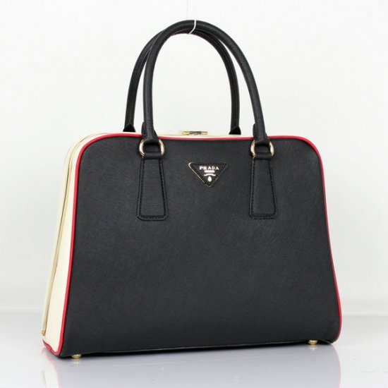 2012 Prada Saffiano Tote Borse in pelle nera