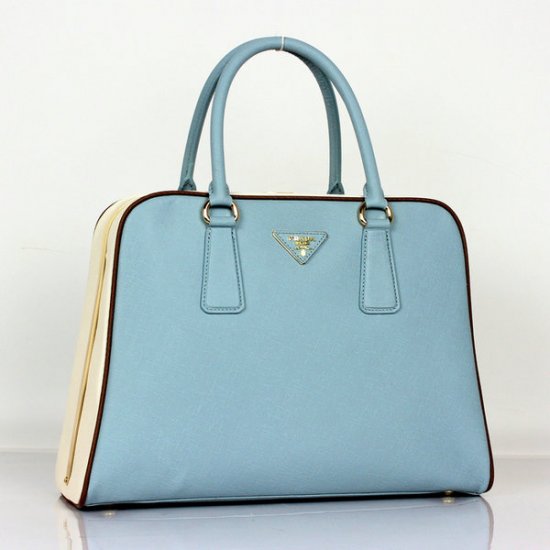 2012 Prada Borse Saffiano Tote in pelle blu