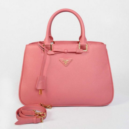 2013 Prada Borse Saffiano Bow Tote Cerise rosa della pelle di vi